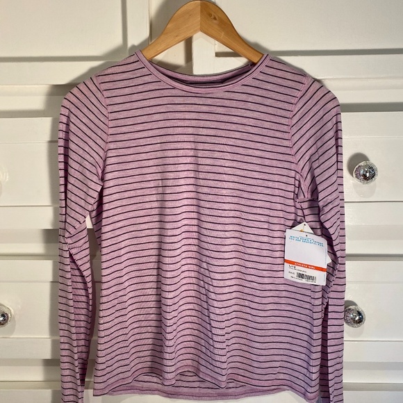 Athleta Other - GIRLS ATHLETA new with tags size L/12 long sleeve striped lavender top
